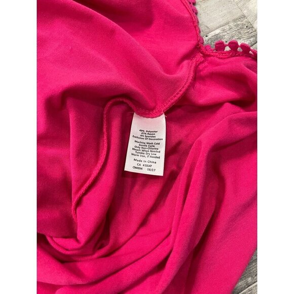 NEW Talbots Cold Shoulder Dress Small Pink Off Shoulder Tie Waist Knit Beach - Picture 6 of 8